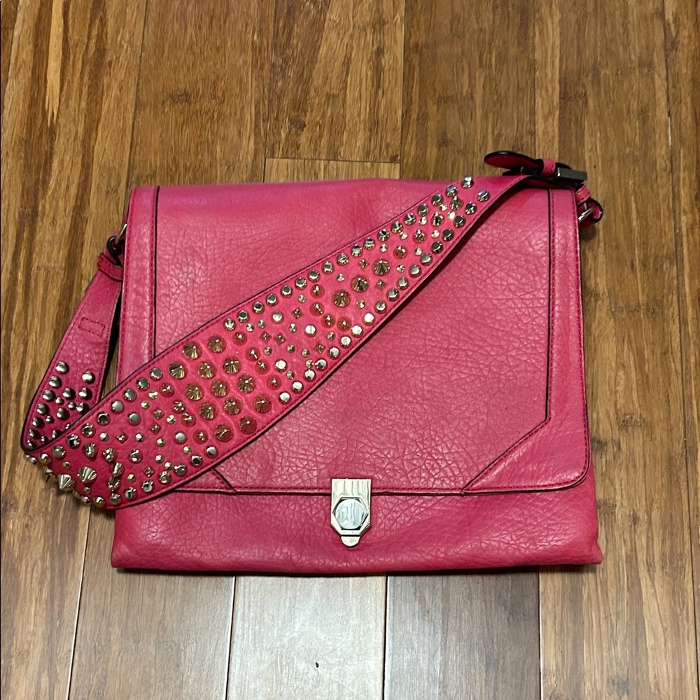 Rebecca Minkoff Pink Leather Studded Bag Minimalist Fashion